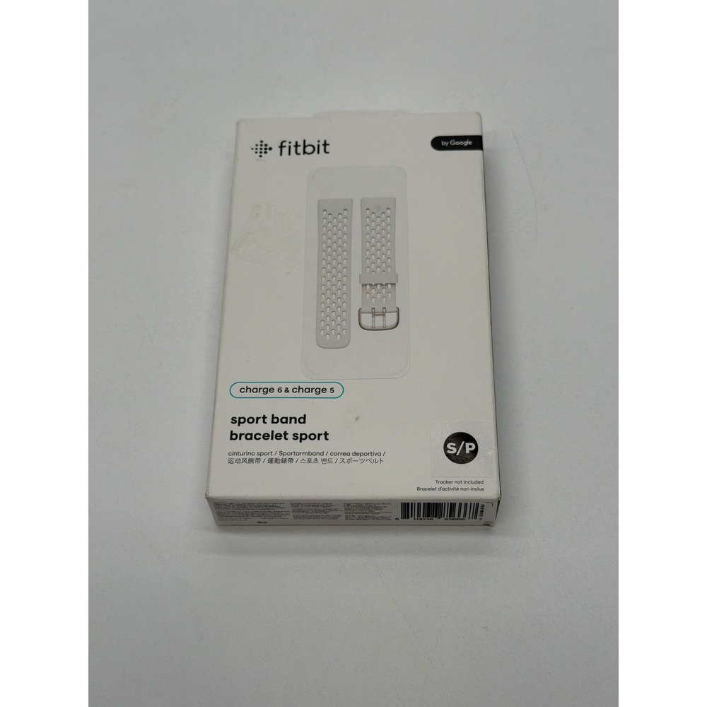 Fitbit Charge 6 & Charge 5 Sport Band Lunar White Small FB181SBWTS Replacement - Picture 1 of 3